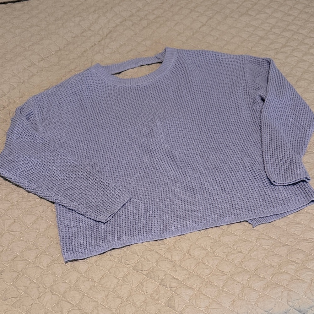 Le Lis Purple Knit Sweater with open back